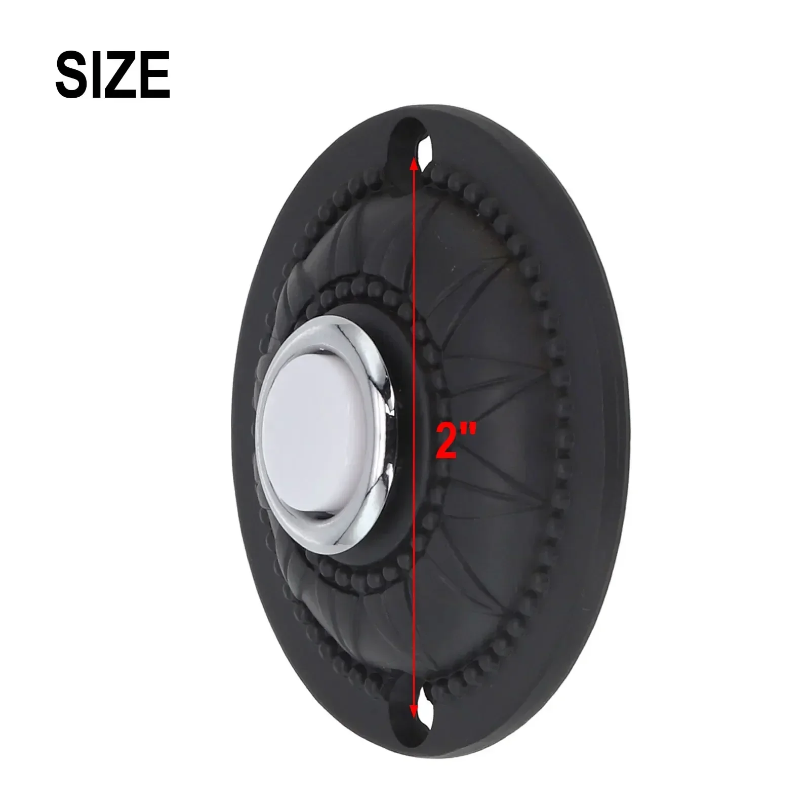 Round Metal Doorbell Push Button Black Wired Lighted Doorbell Button Replacement LED Door Chime Wall Mounted Switch wired doorbell