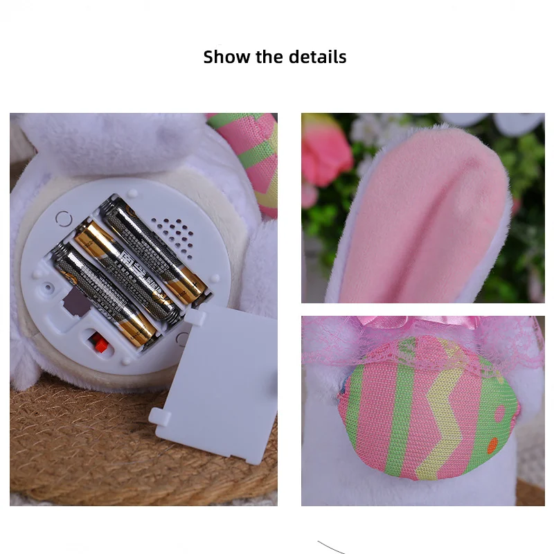 2025 New Plush Easter Gnome with LED Lights Handmade Tomte Pink Bunny Gnome Decorations Easter Decorations for Table Toppers