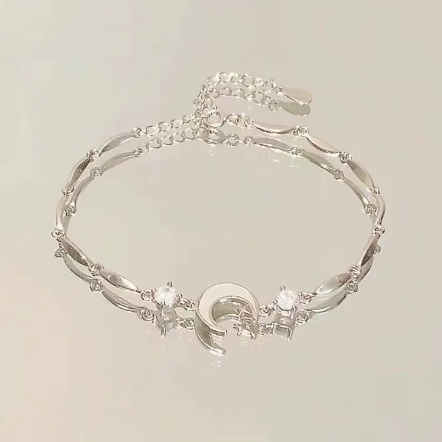 Bracelet en alliage de zinc, bracelet fleur en zircon étincelant, bracelet fait main en alliage pour usage quotidien, accessoire de mode pour soirée