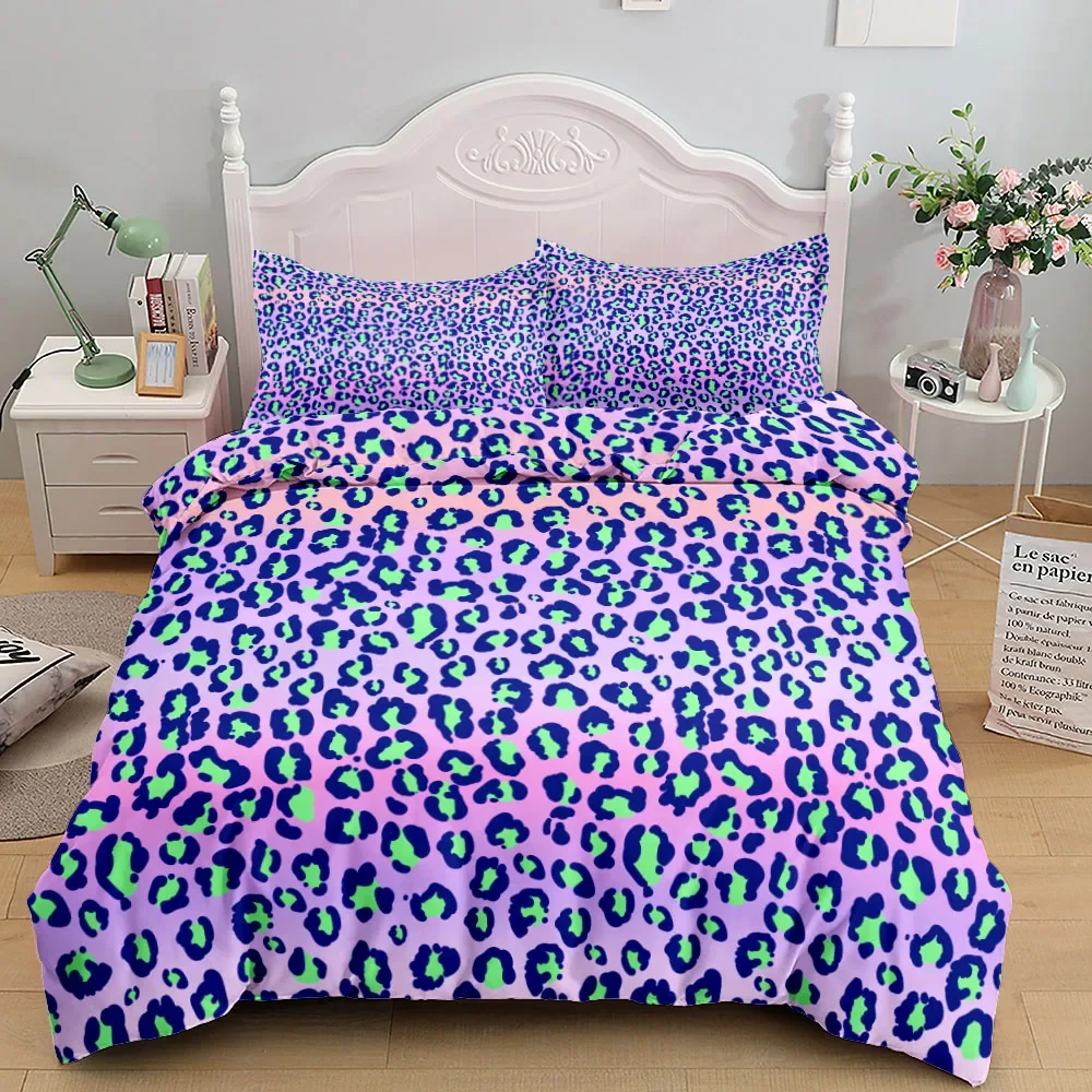Fashion Glows Leopard Pattern Duvet Cover Set EU Single Double King US Twin Full Queen Size Bedding Set