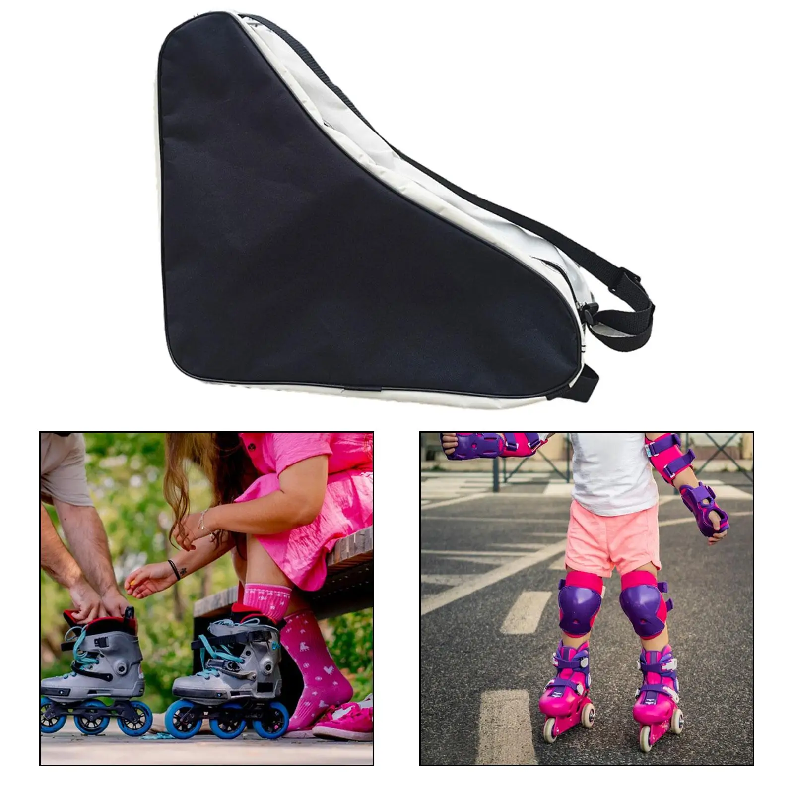 Roller Skate Bag Skate Carry Bag Oxford Cloth Ice Skate Bag Skating Shoes Bag for Figure Skates Roller Skating for Boys Girls