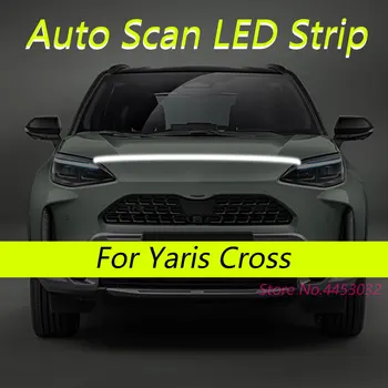 DRL Auto Scan Starting LED Strips For Toyota Yaris Cross 2020-2025 Car Hood Light Flexible Headlights Welcome Light 59 Inch 1