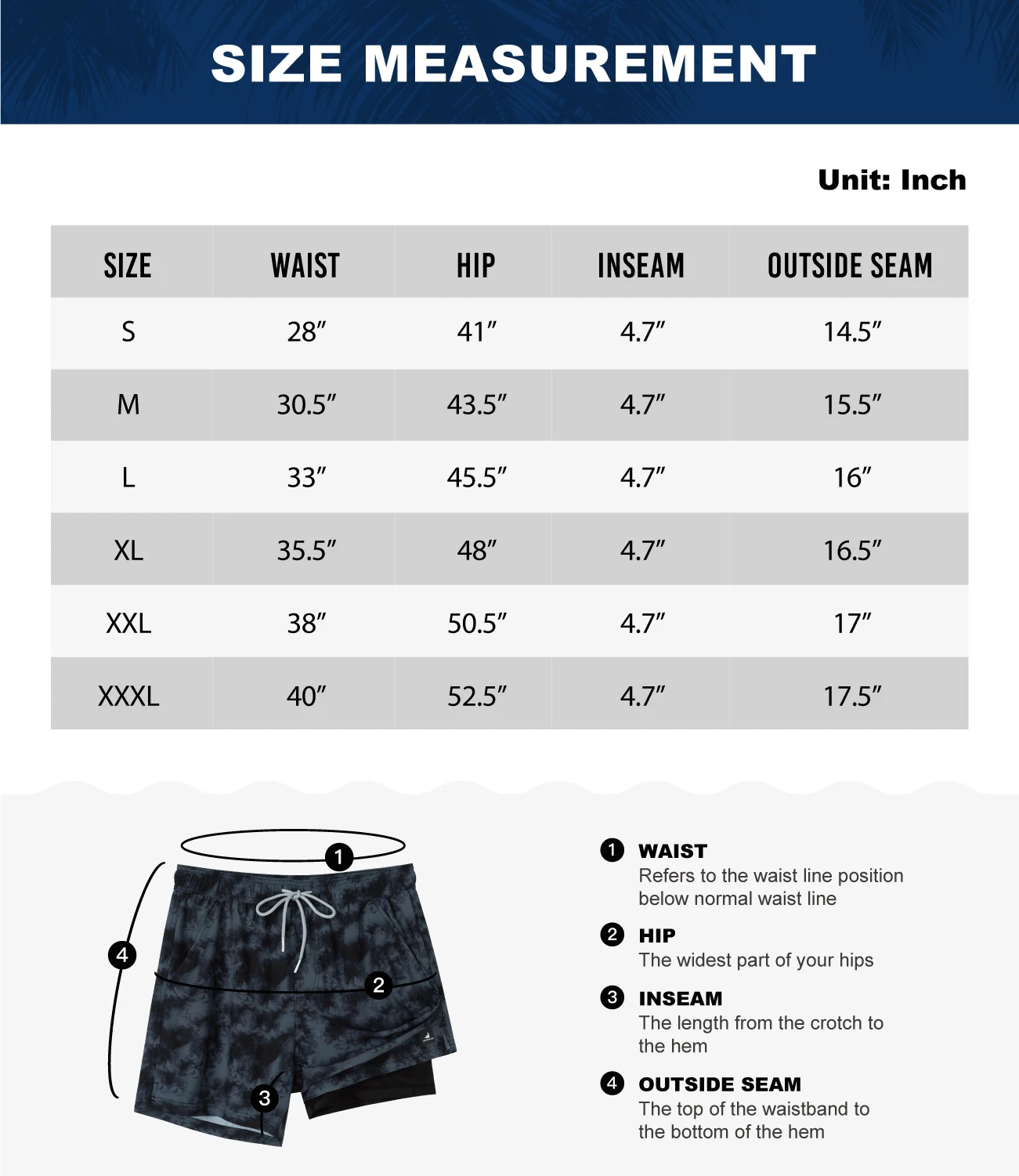 SURFCUZ Mens Swim Trunks with Compression Liner Stretch Beach Shorts Quick Dry No-Chafing Swim Board Shorts with Pockets for Men