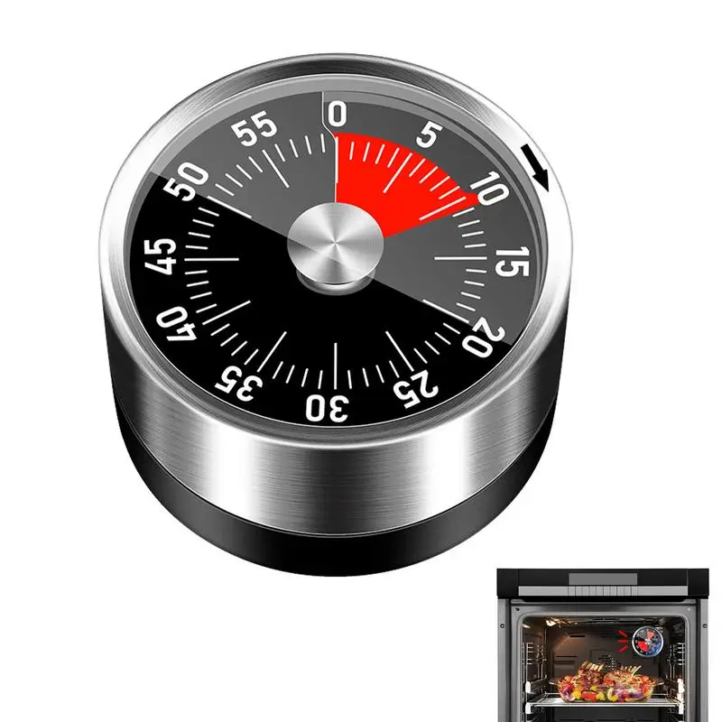 

Magnetic Visual Timer Magnetic Mechanical Timer Stainless Steel Visual Countdown Timer For Classroom Exercise Cooking Gym