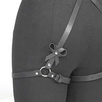 Lingerie Sexy sans entrejambe pour femmes, harnais de jambe en cuir, porte-jarretelles, ensemble de soutien-gorge creux, Costumes érotiques, ensemble de sous-vêtements corporels de Bondage Bdsm 6