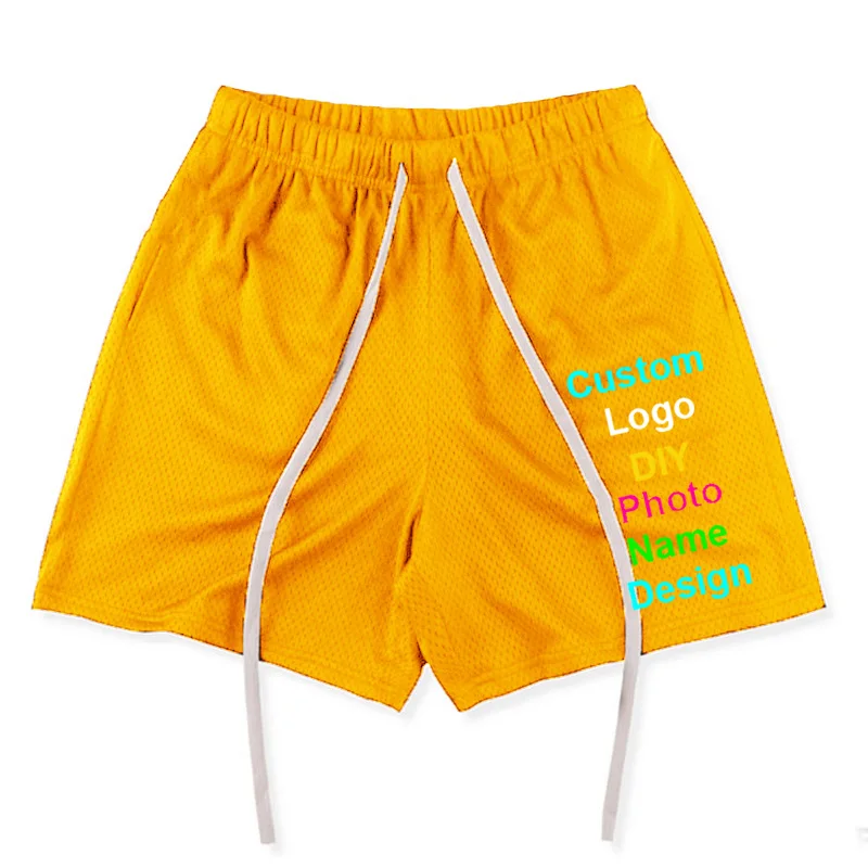 Maßge schneiderte DIY Markenlogo Sommer Herren Boards horts Mesh atmungsaktive Casual Shorts bequeme Fitness Bodybuilding Shorts – Detail 12