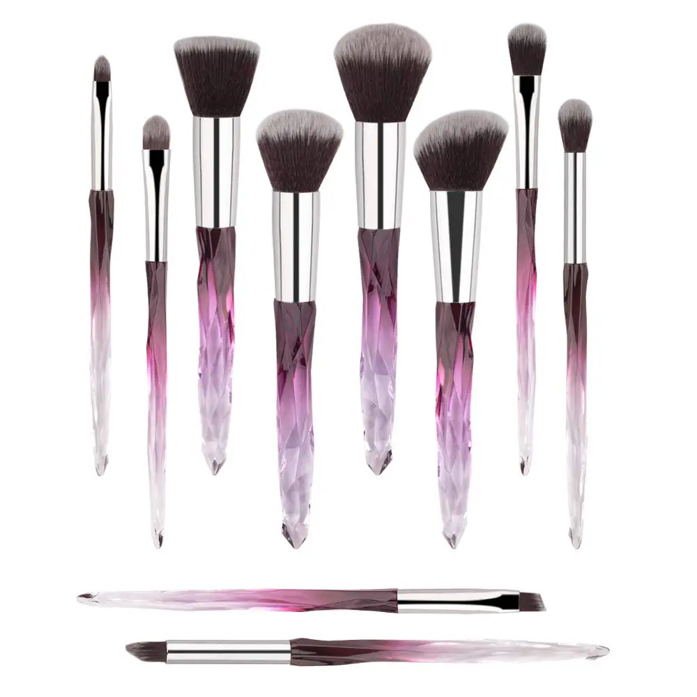 

Makeup Brushes Crystal Handle Set Crystal Transparent Handle Powder Foundation Brush Concealer Eye Shadow Eyeliner Eyebrow Brush