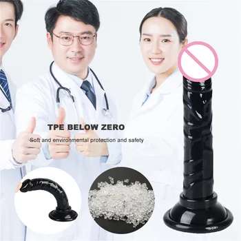 Realistic Dildo Anal Masturbator Sex Toys For Couples Crystal Jelly Dildo Suction Cup Penis Thrusting Dildo Phalos For Women Set 3