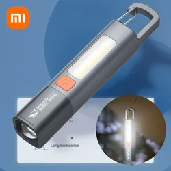 Xiaomi Outdoor Flashlight Portable Strong Light Variable Focus with Floodlight Side Lights USB Charging LED Flashlight Camping
