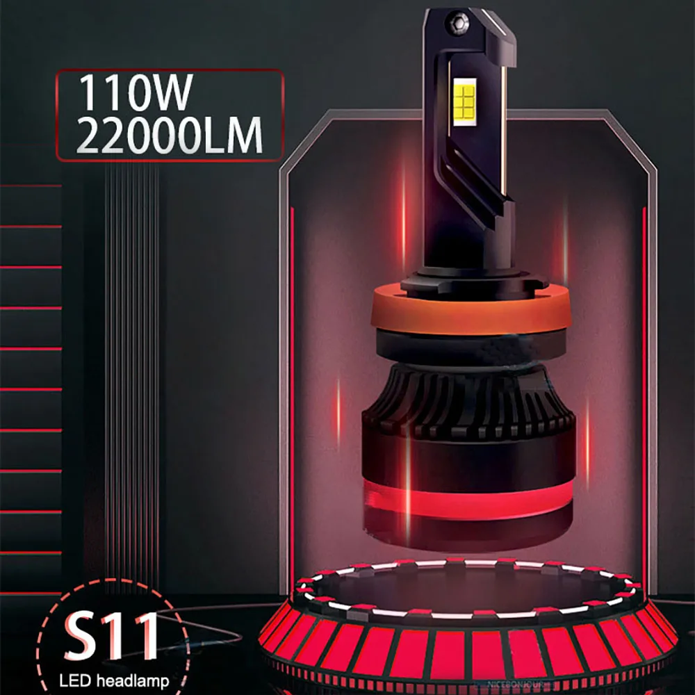 

2pcs 110W 22000LM Led Headlight For H4 Hi/Lo High Lumen Upgrade 3570 Light Source IP68 Waterproof 6000K Cool White Plug and Play