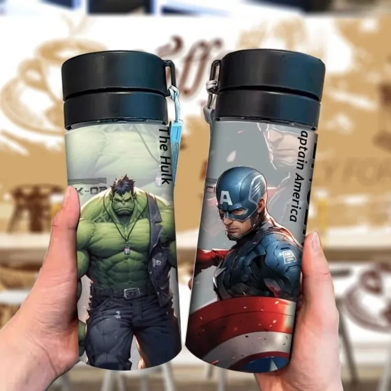 thumbnail image 3 of Taza anticaída de dibujos animados periféricos de anime Marvel Spider-Man Deadpool Iron Man para niños y estudiantes, taza deportiva de plástico, regalo, 3 of 3