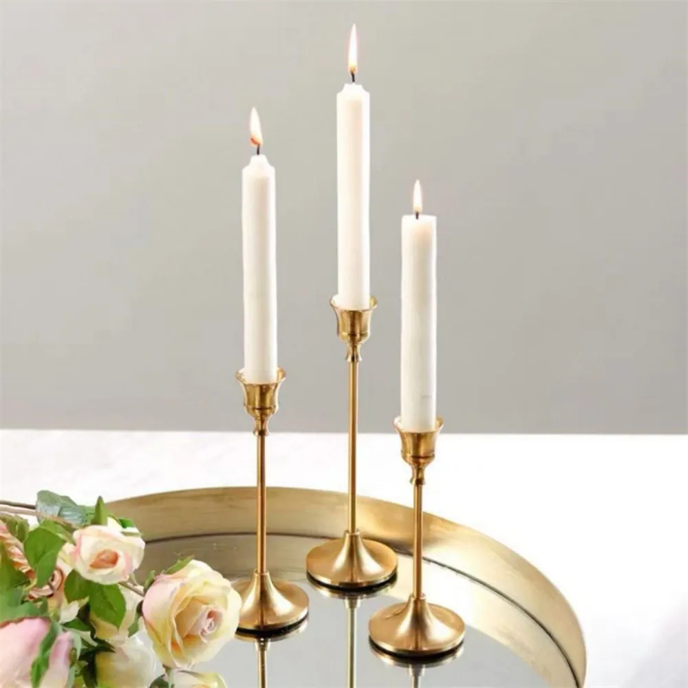 Set of 3 Vintage Candle Holders for Elegant Home and Event Decor