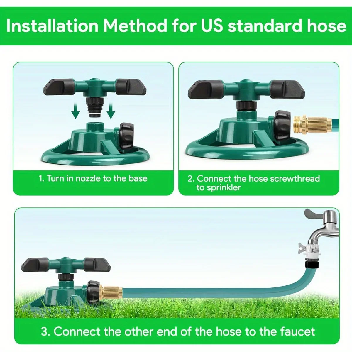 23847-51Bc54.Png rotating sprinkler nozzle 360° auto-rotating sprinkler nozzle garden sprinkler- adjustable spray patterns for lawn/agricultural irrigation water-saving
