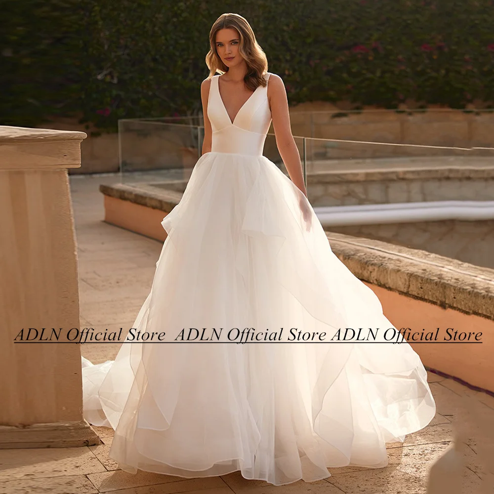 Vestido Novia Boho Vestido De Novia Sencillo Con Cuello En V