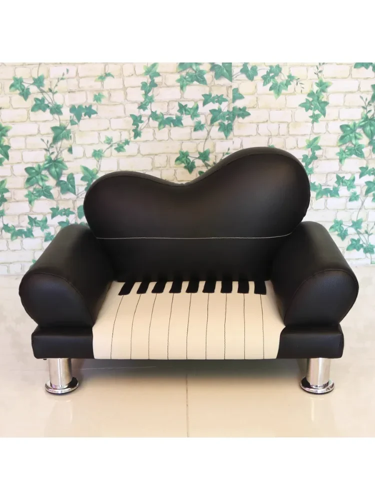 Piano children's sofa cartoon leather black and white combination stool cute sofa