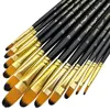12pcs Filbert Paint Brushes Set, Artist Brush with Synthetic Nylon Tips for Acrylic Oil Watercolor Gouache Artist Professional 1