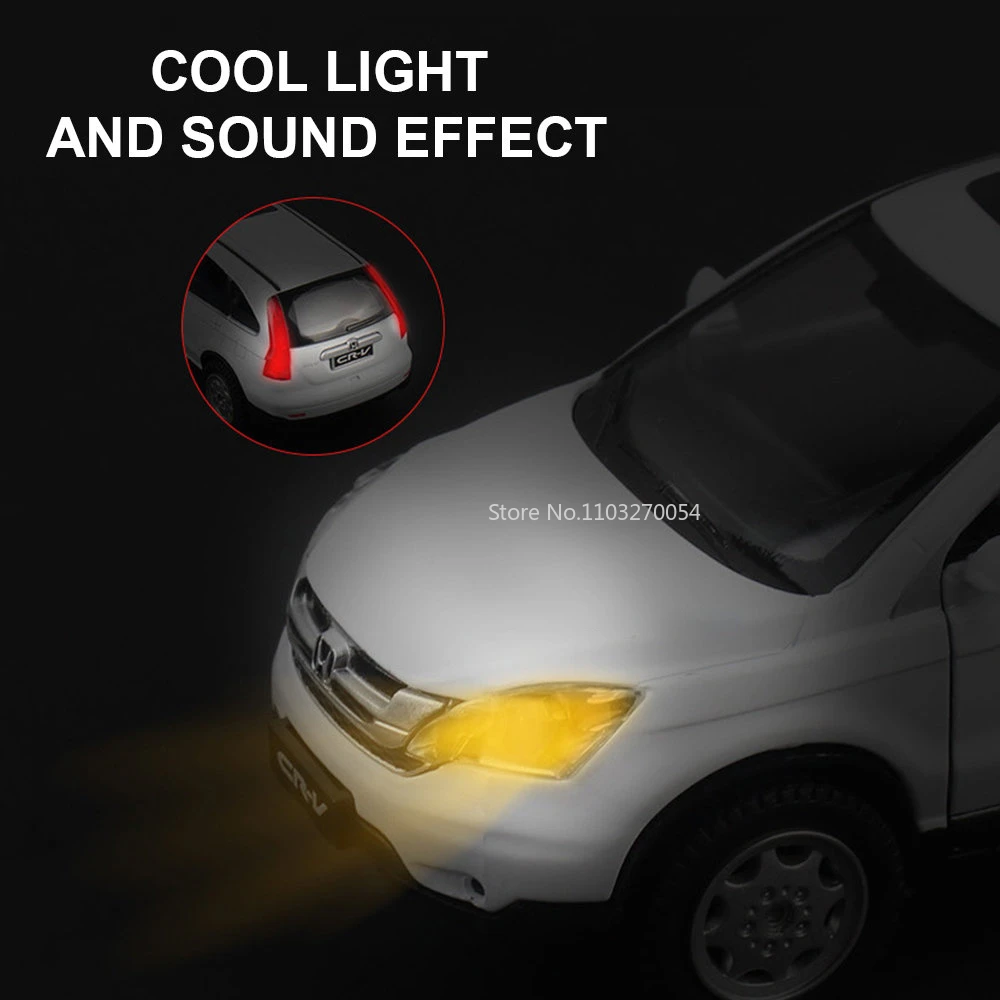 1/32 Honda CRV Toys Car Model Alloy Diecasts Metal Simulation Collection Vehicles With Sound Light Pull Back Boys Toy Kids Gifts 2
