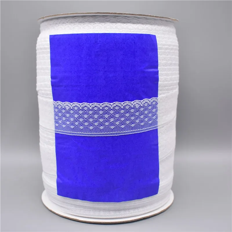 Großhandel 350 Yards/Rolle weißes Spitzenband breit/32 mm Spitzenbesatz bestickt Nähen afrikanischer Spitzenstoff DIY Applikationsmaterial