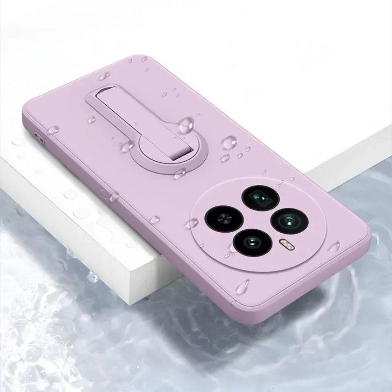 Liquid Silicone Lanyard Stand Holder Phone Cover - Soft Shockproof Back Case