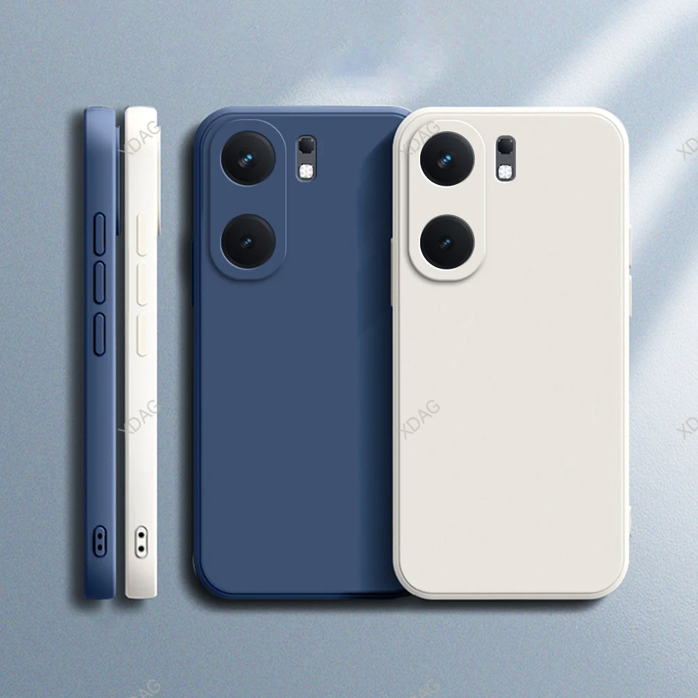 Luxury Soft Square Liquid Silicone Phone Case with Camera Protection