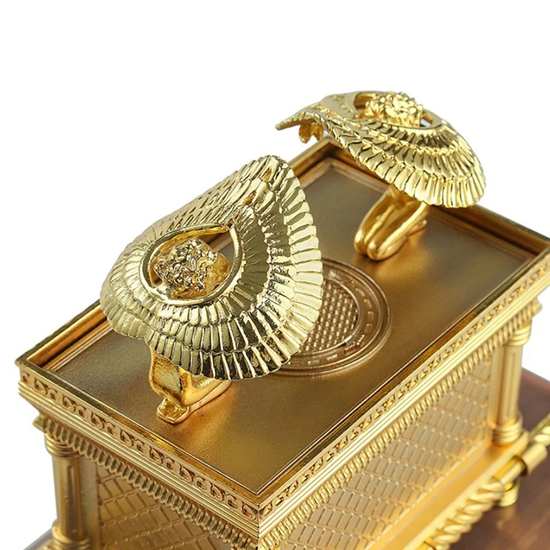 את ארון של הברית Replica פסל זהב מצופה עם ארון תוכן אהרון מוט