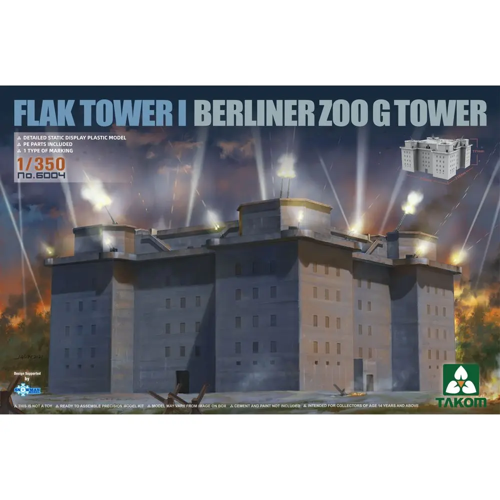 

TAKOM 6004 1/350 German Flak Tower I Berliner Zoo G Tower - Scale Model Kit
