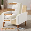 Mid Century Accent Chair, Fabric Modern Reading Living Room Chair, Fluffy Comfy Armchair Small Sofa Chair with Wood Legs 3