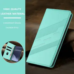 Luxury Leather Magnetic Card Case and Book Cover - 5G Compatible for Honor 500 (Mint Green)