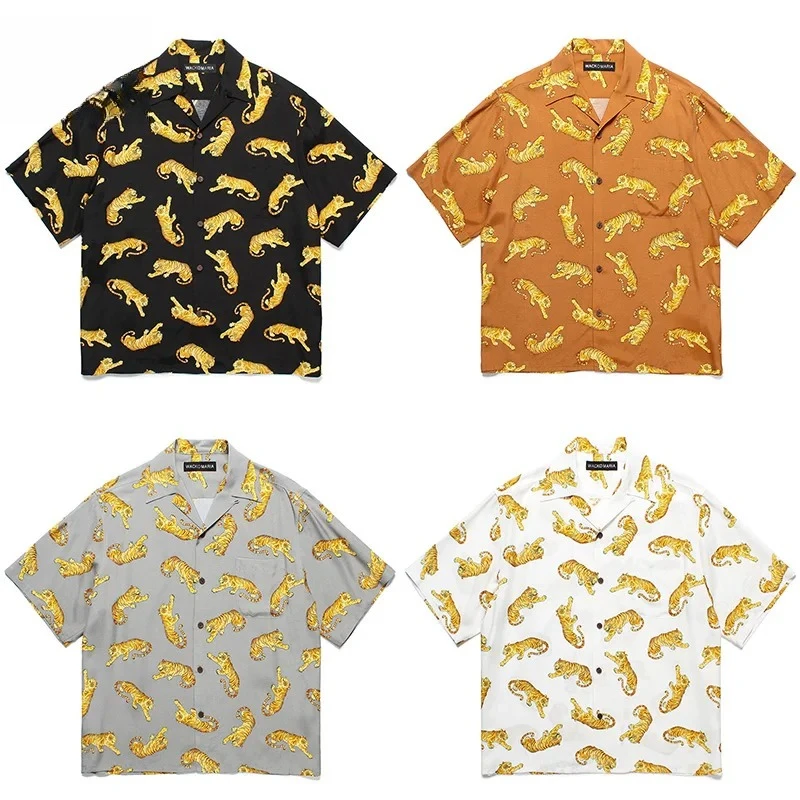 トップス WACKO MARIA Tiger Full Print HawaiianL52 Pre-owned] WACKO MARIA Tiger Print Hawaiian Shirt – Archive