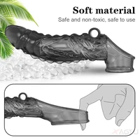 Vibrator wieder verwendbare Penis hülle flexible Eichel Penis ver größerer Extender Verzögerung Ejakulation Penis ring Erwachsenen Sexspielzeug für Männer Paare 5