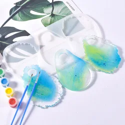 3 In 1 Coaster Resin Silicone Mold Irregular Makeup Tray Art Palette Mirror Silicone Mold Epoxy UV DIY Resin Craft Making Tools