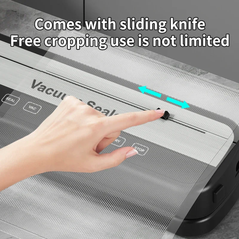 SZUK Electric Vacuum Sealer Dry Wet Food Sealing Packaging Kitchen Food Sealing Convenient Smart Touch Key Built-in Cutter 2