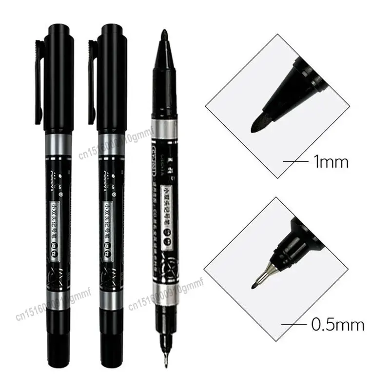 3/5Pcs Set Dual Tip Permanent Art Marker Fineliner Pen 0.5mm 1mm Fine Line Comics Painting Drawing Signature Writing Stationery 2