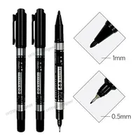 3/5Pcs Set Dual Tip Permanent Art Marker Fineliner Pen 0.5mm 1mm Fine Line Comics Painting Drawing Signature Writing Stationery 2