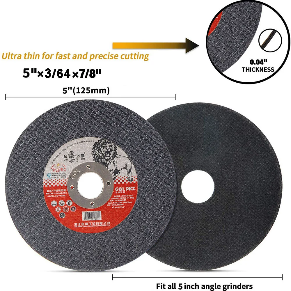 Set 5 Dischi Per Sgrossatura GOODWAY - &Oslash; 125x6 Mm, Per Smerigliatrici Angolari, Acciaio E Metalli