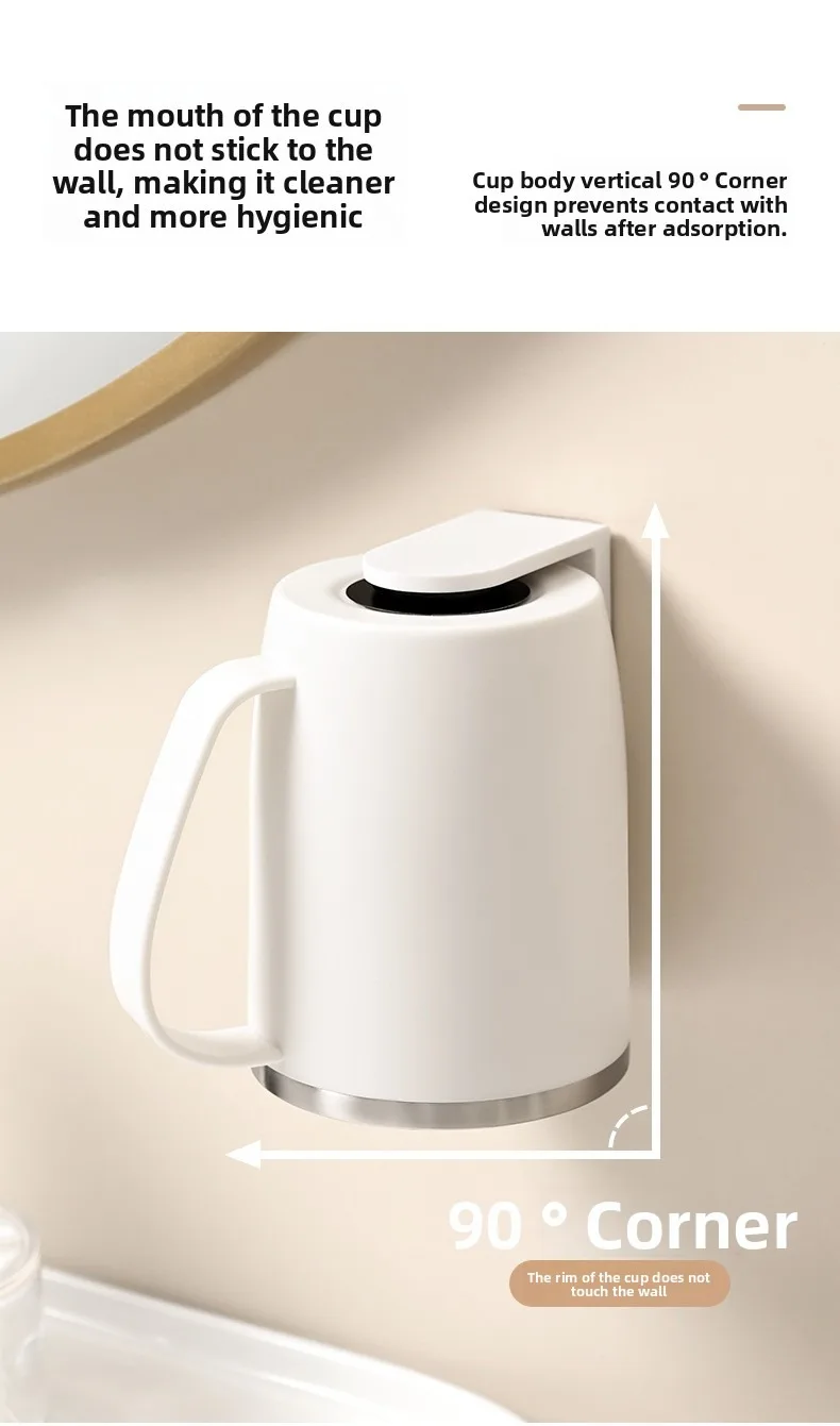 Magnetic Toothbrush Holder With Stainless Steel Cup For Bathroom_voghion.com