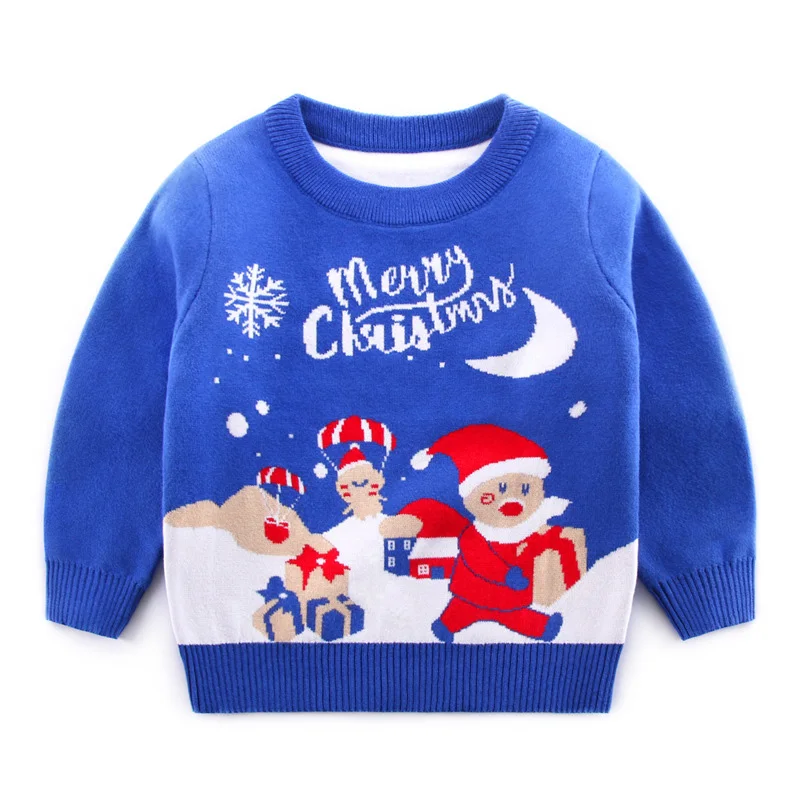

Рождественский свитер, Осень-зима, детская одежда, трикотажный пуловер для маленьких девочек и мальчиков, вязаный свитер, Детские вечерние свитера
