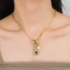 Haute qualité brillant cristal zircone Animal mignon ours pendentif collier ras du cou pour femme fille vacances serrure os chaîne bijoux cadeau