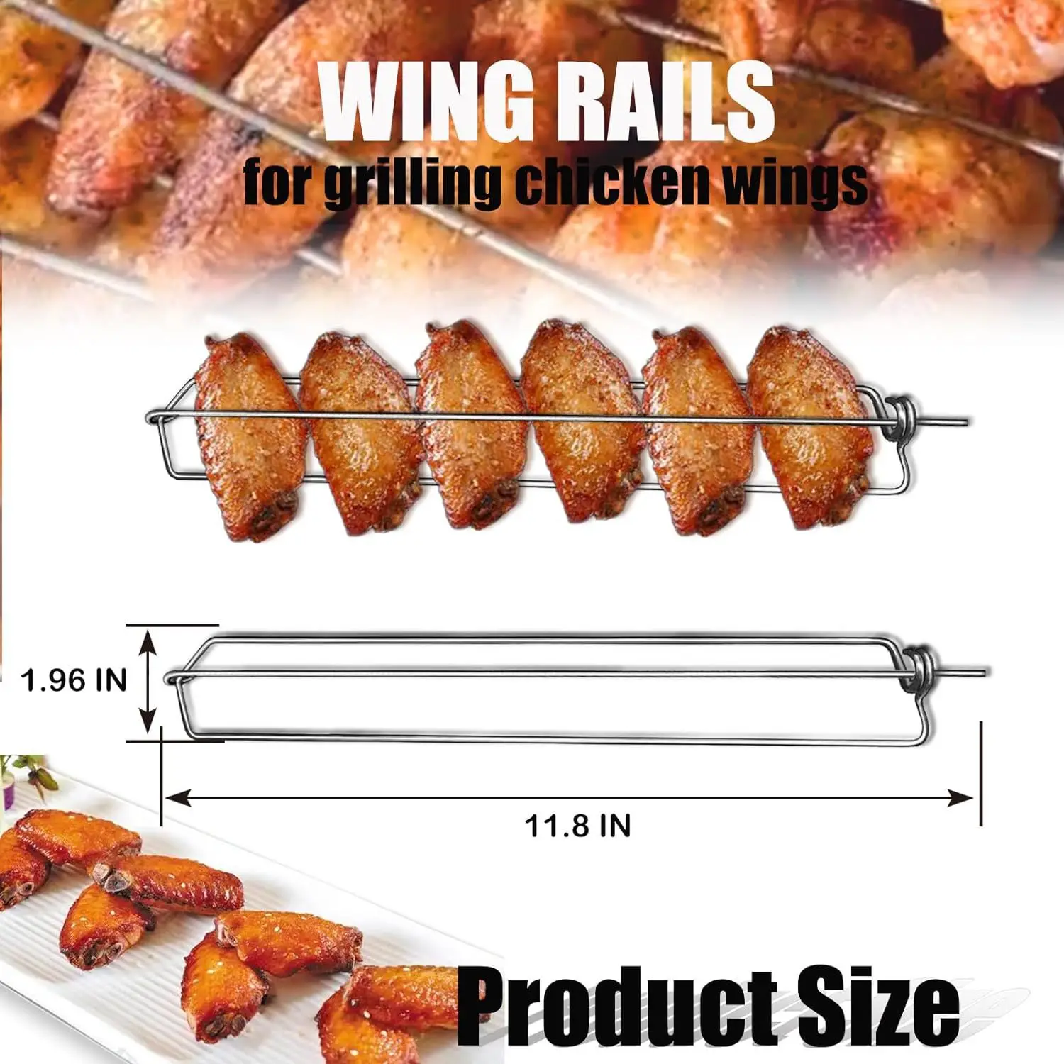 Wingrailsgrilling Outdoor Barbecue Fork 3Pcs for Chicken Wing Grill BBQ
