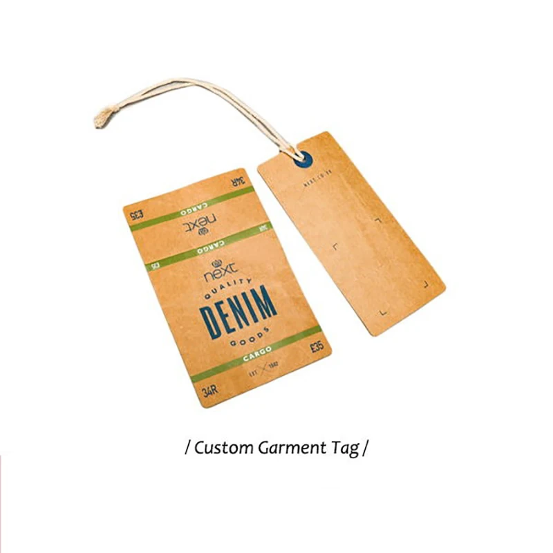 Clothing Hangtag Labels Wholesale Custom Printed Brand Name Logo Hang Swing Paper Tags with String VK201