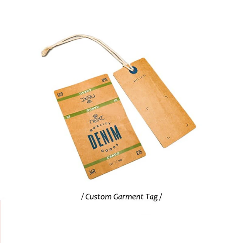 Clothing Hangtag Labels Wholesale Custom Printed Brand Name Logo Hang Swing  Paper Tags with String VK201