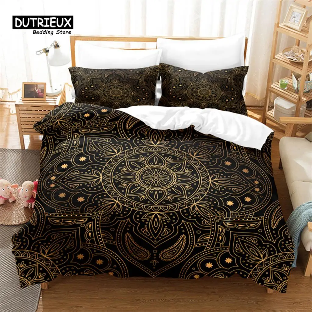 

Decorative Pattern Bedding Set, 3Pcs Duvet Cover Set, Soft Comfortable Breathable Duvet Cover, For Bedroom Guest Room Decor