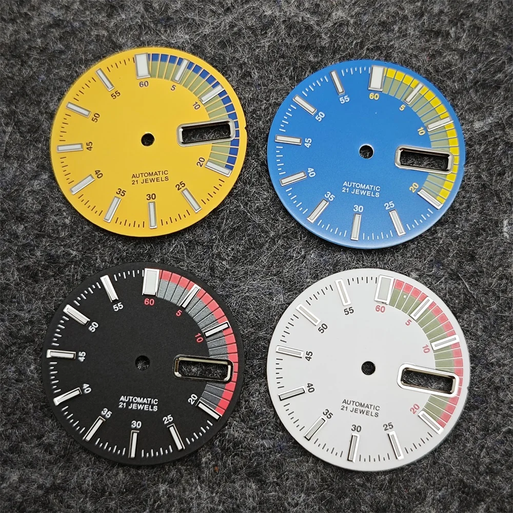 NH36 Watch Dial 28.5mm Mechanical Watch Modification Parts for NH36A/ 4R36 Movement Green Luminous Diving Faces watch face accessories watch dial accessories