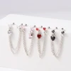 1PC Surgical Steel CZ Gem Ear Tragus Cartilage Piercing Zircon Dangle Chain Earring Conch Ear Stud Helix Piercing Body  Jewelry 4