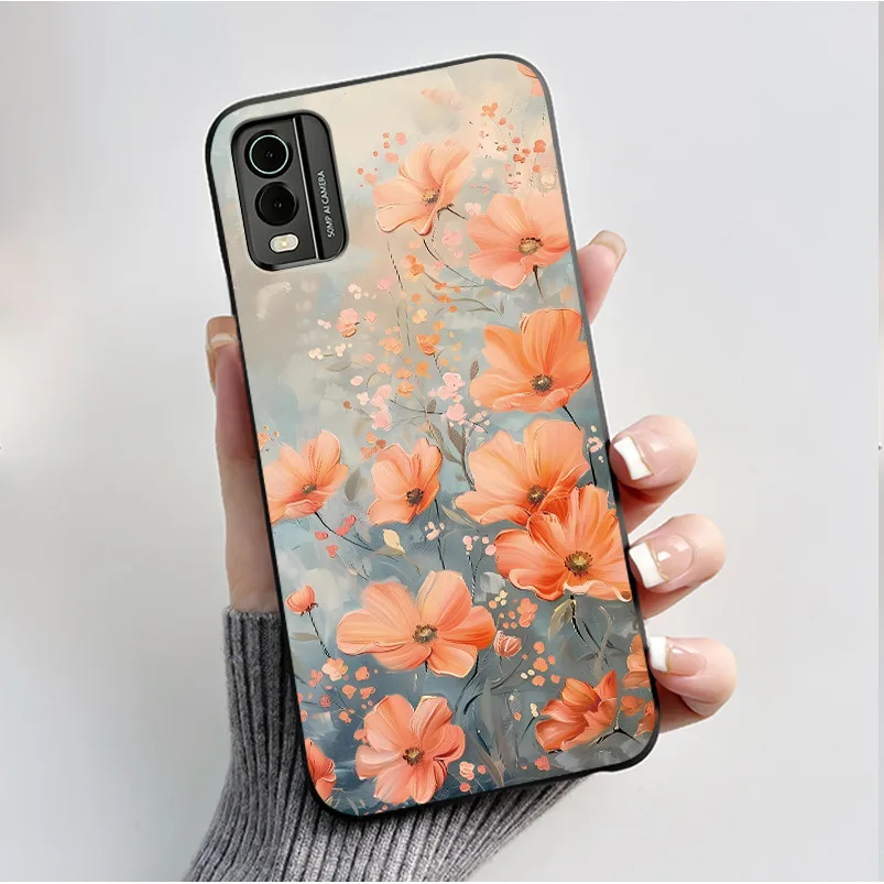 Black Soft Silicone TPU Luxury Fashion Flower Butterfly Phone Case
