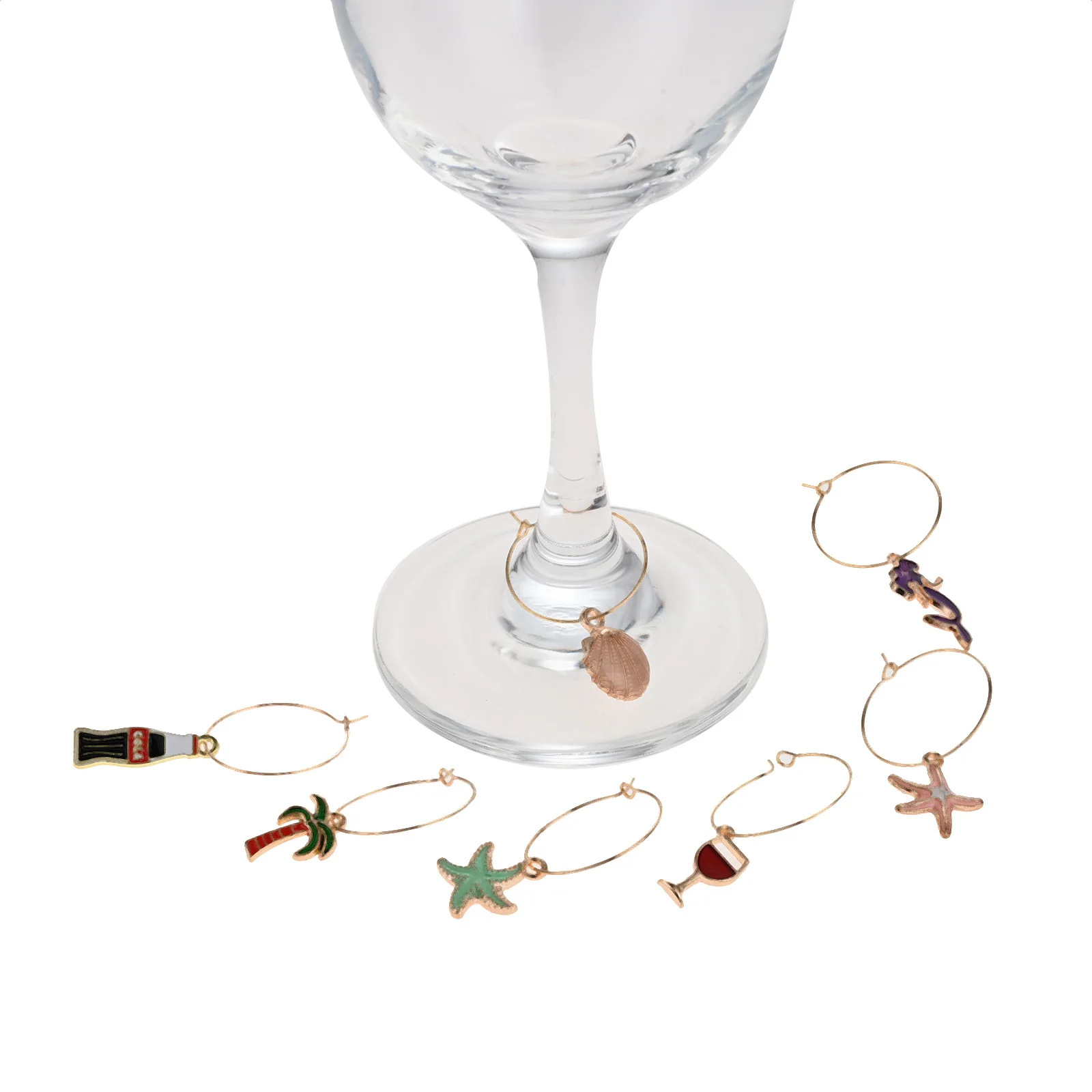 Description Picture 5 of item15Pcs Glass Cup Identification Tag Creative Pendants Wine Glass Marker Drinking Cup Label Decorations for Bar Wedding Supplies