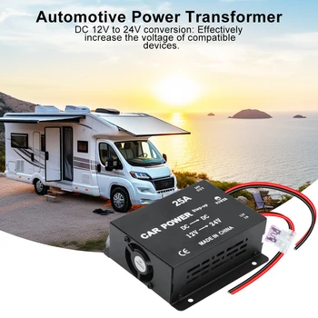 Convertitore di potenza per auto Adattatore trasformatore Booster di tensione Step-up DC 12V a 24V per camper camion rimorchio Van Accessori auto