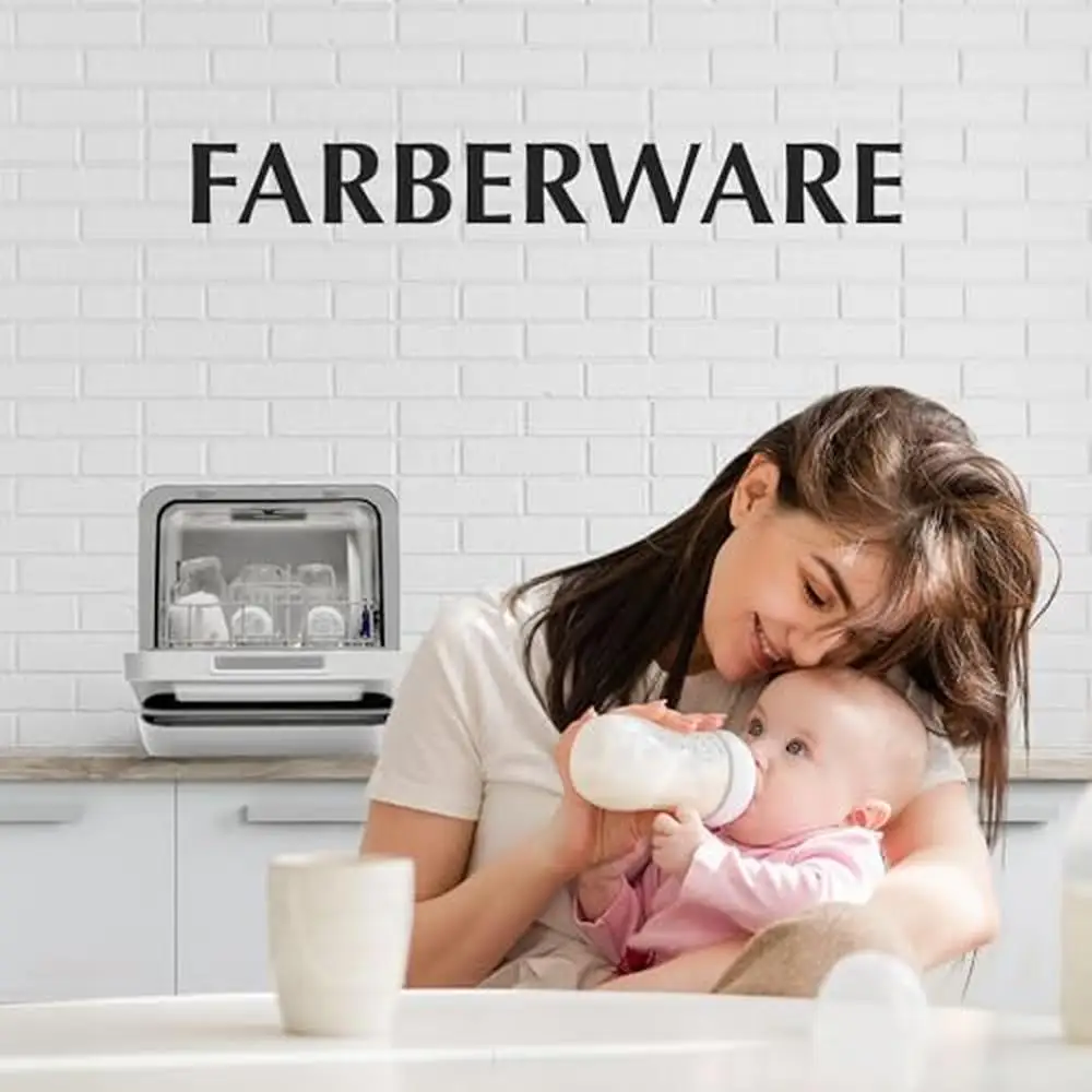 Portable Compact Countertop Dishwasher 5L Tank 5-Program Home RV Apartment Wash Dishes Glass Baby Care Sparkling Clean Easy Use 6