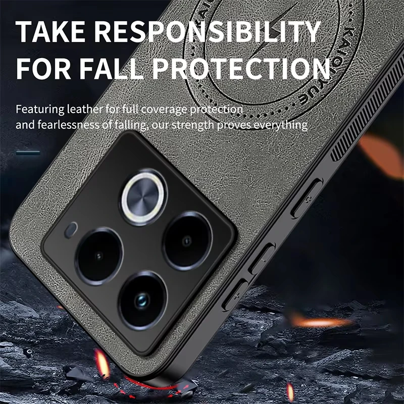 Luxury PU Leather Magnetic Protective Phone Case - Magsafe Compatible