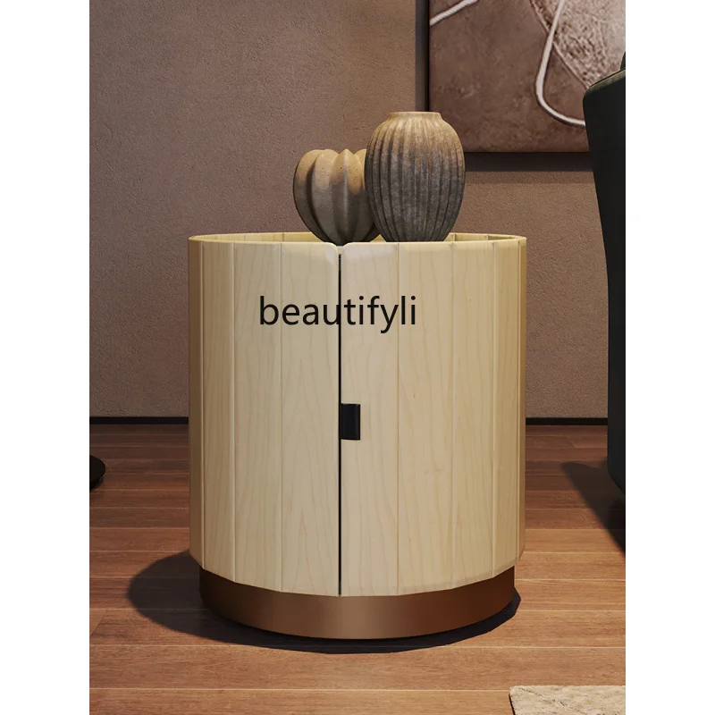 

Italian Light Luxury Sofa Small Table Simple Modern Creative Designer round Tea Table Bedside Table furniture living room